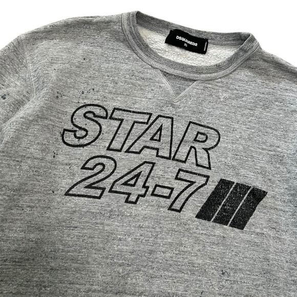Dsquared2 Star 24-7 Distressed Crewneck 2000s Vintage T-shirt - Picture 3 of 5